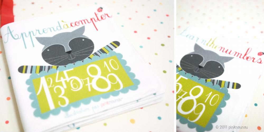 fabric book Learn the Numbers . Apprend à compter - in french and english